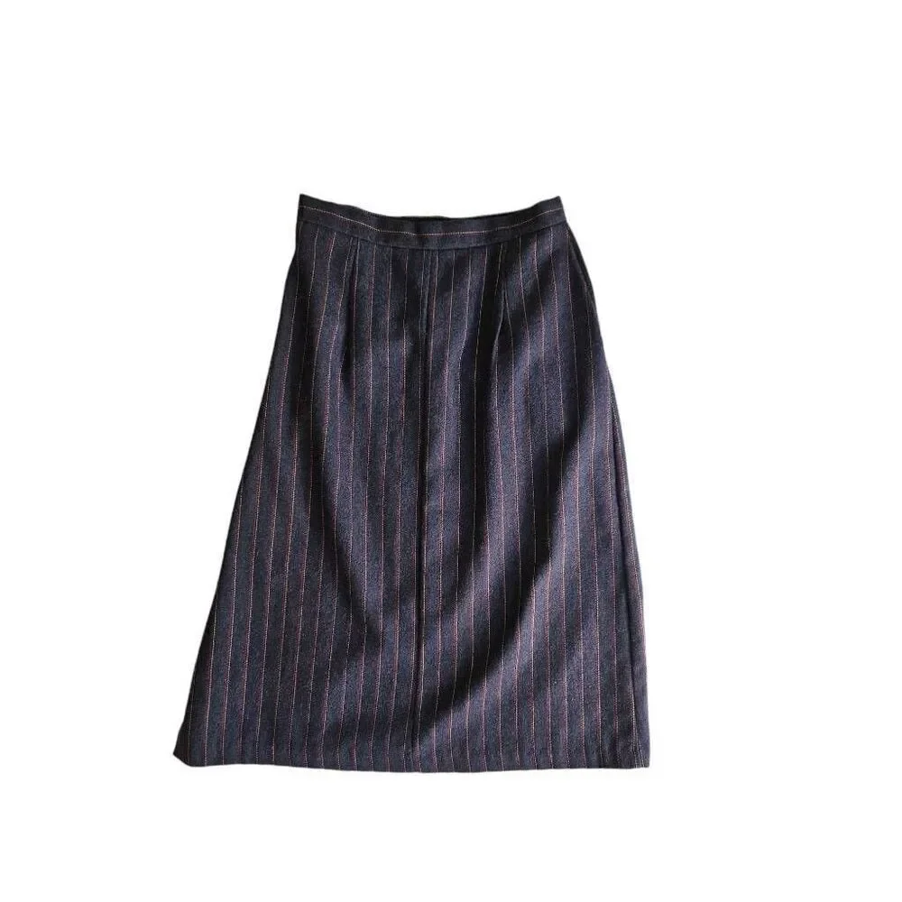 vintage button midi skirt